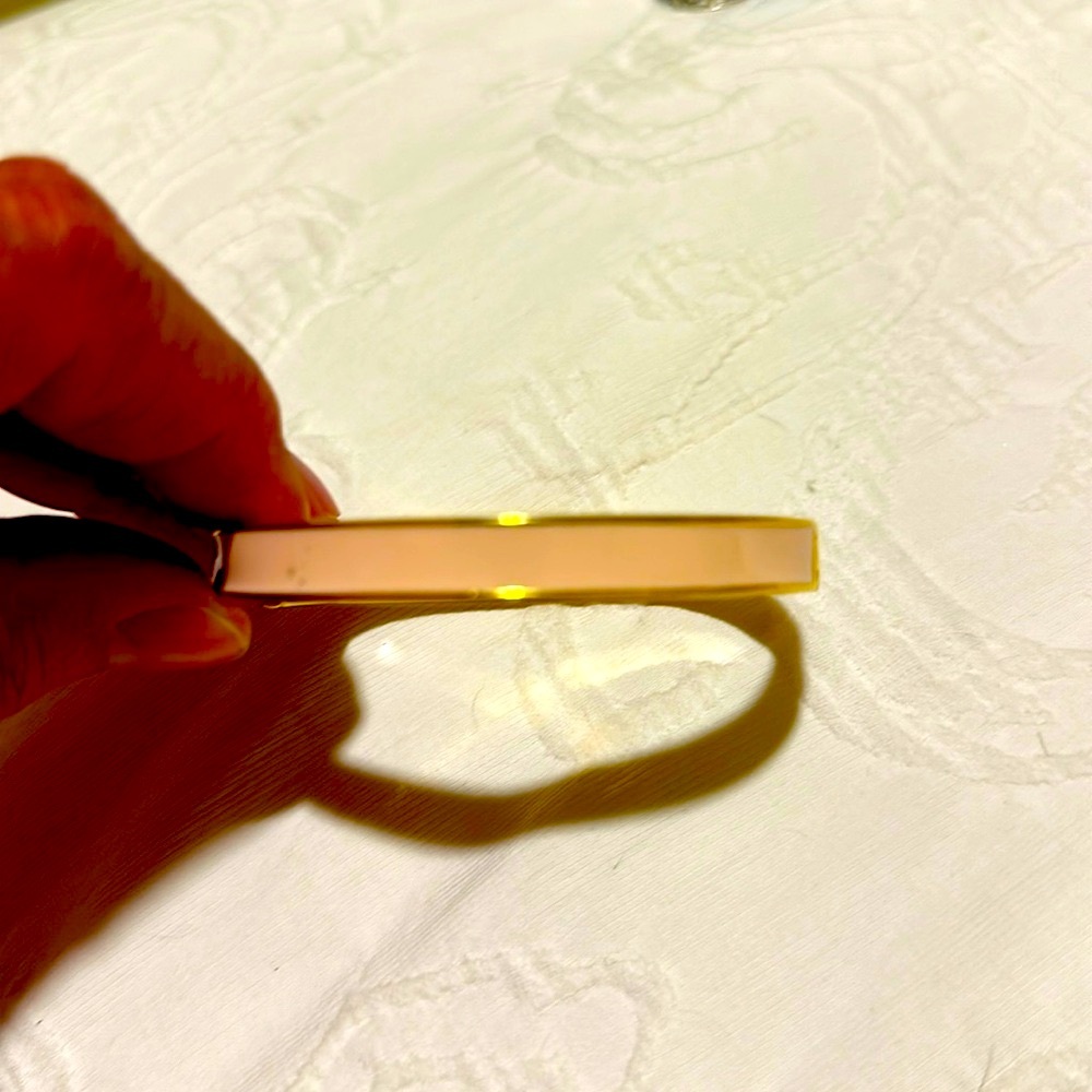 Kate Spade Make Me Blush Pink enamel hinged bangle